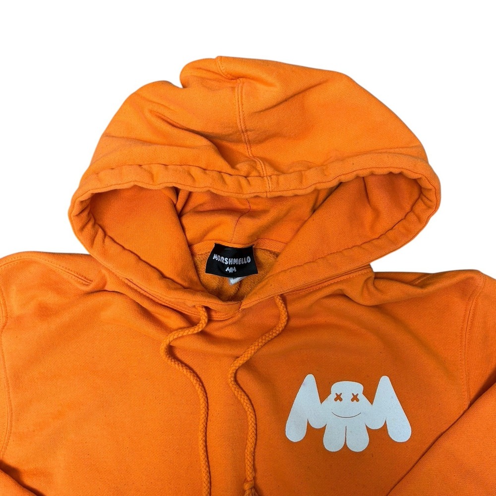 Marshmello Mellogang Hoodie Orange Small Worn Distress‎ DJ EDM Music Band